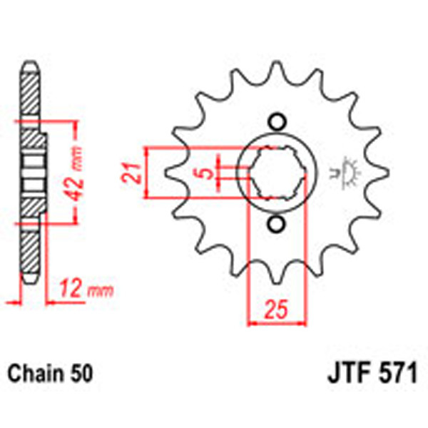 JT JT Gear Box Sprockets G/B 571-17T YAM